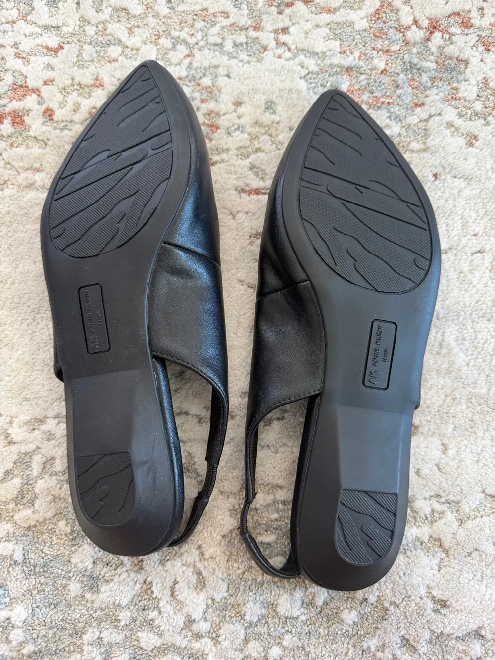 Anne Klein Black Pointed Toe Slip-On Ballet Flats
